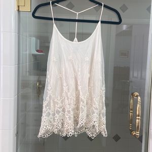 Cream Lacey shirt from wet seal